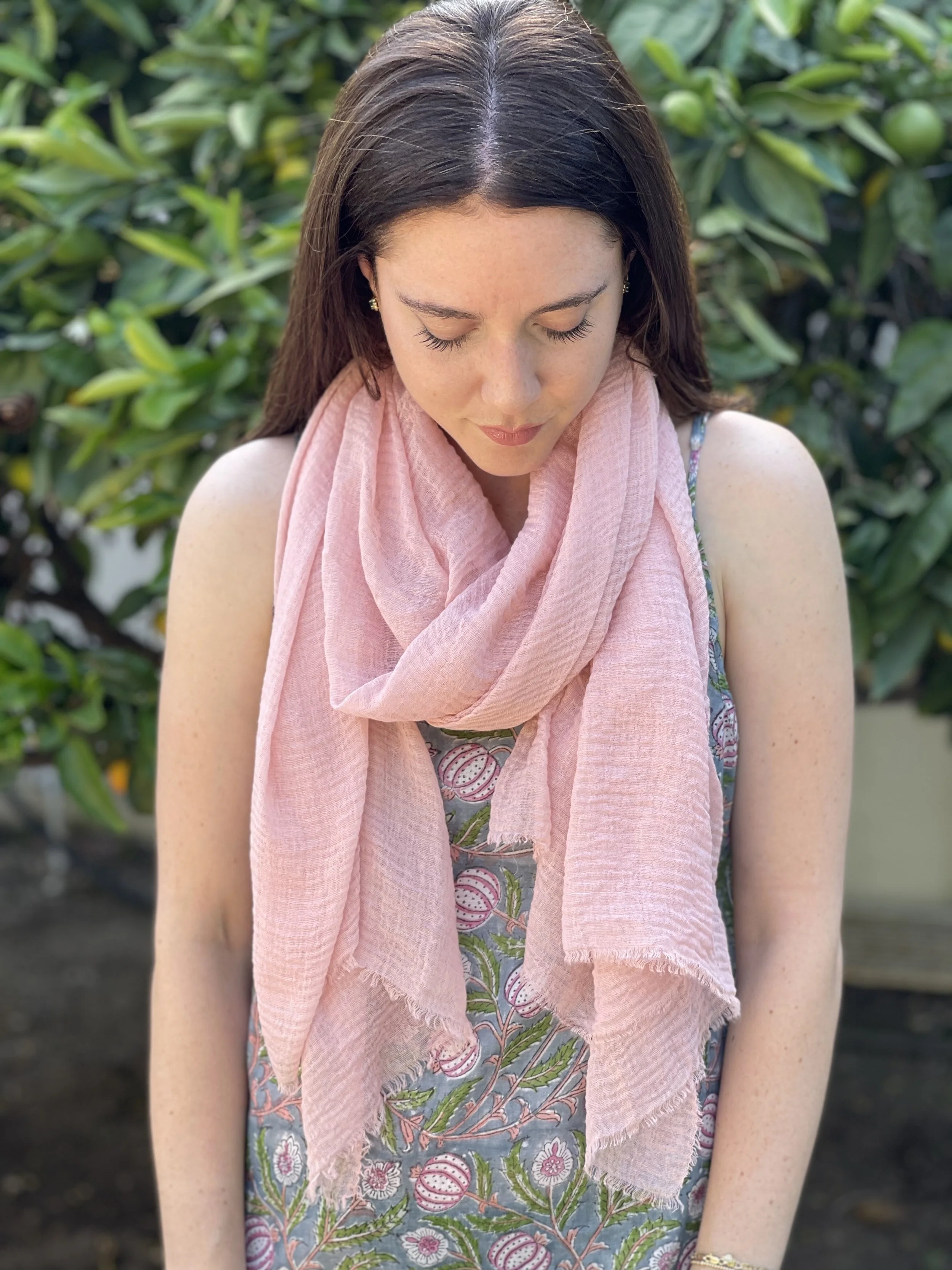 Blush Crinkle Scarf/Shawl — Ya Living